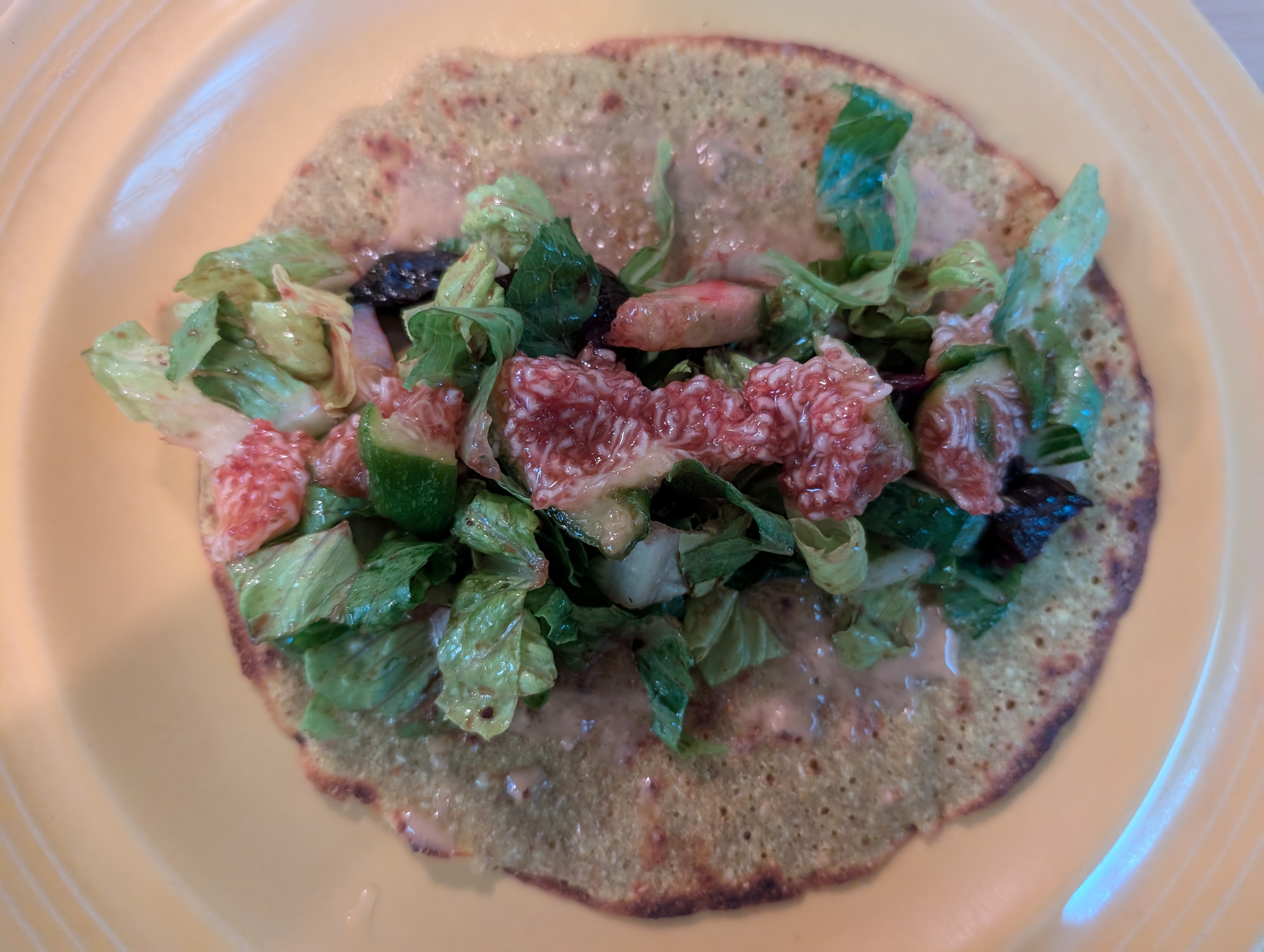 Sourdough buckwheat crepe with figs
