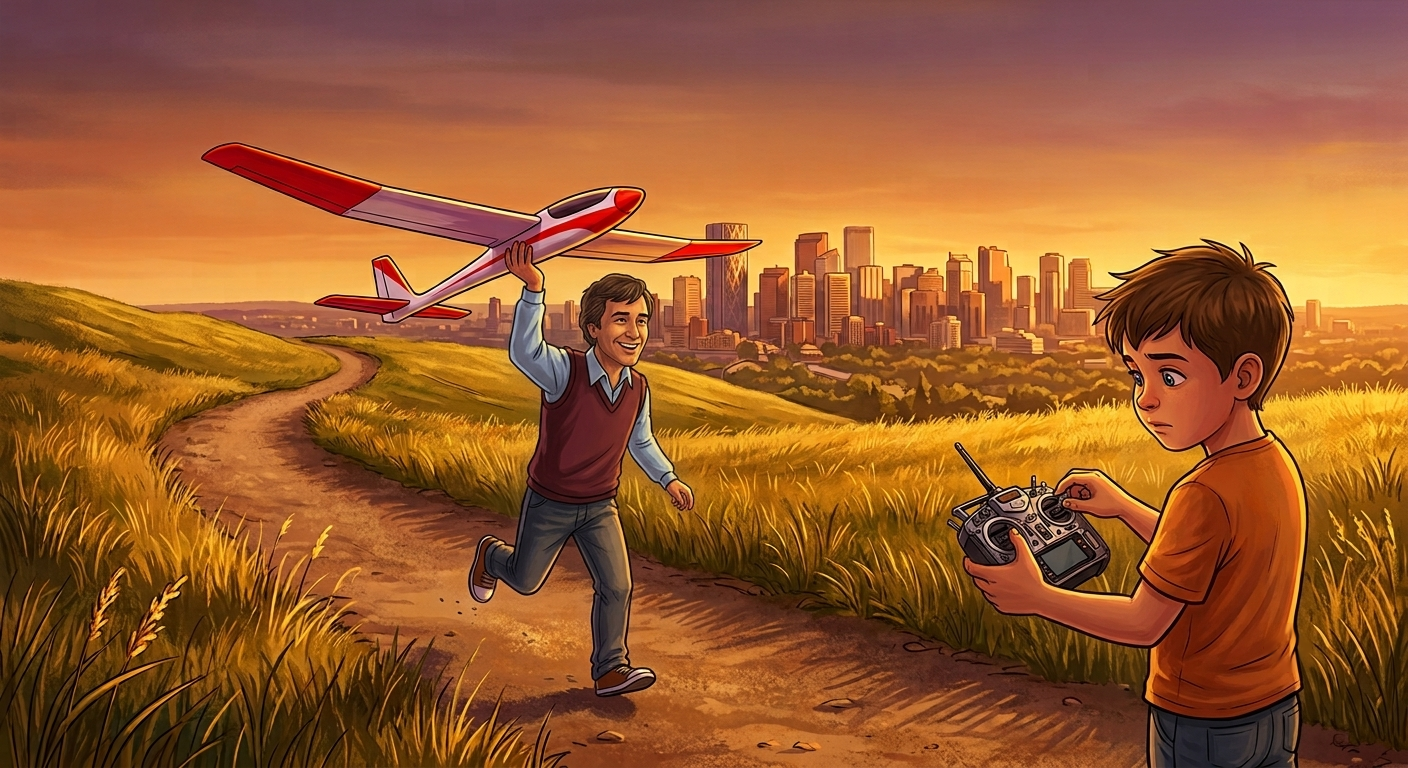 Flying gliders with dad