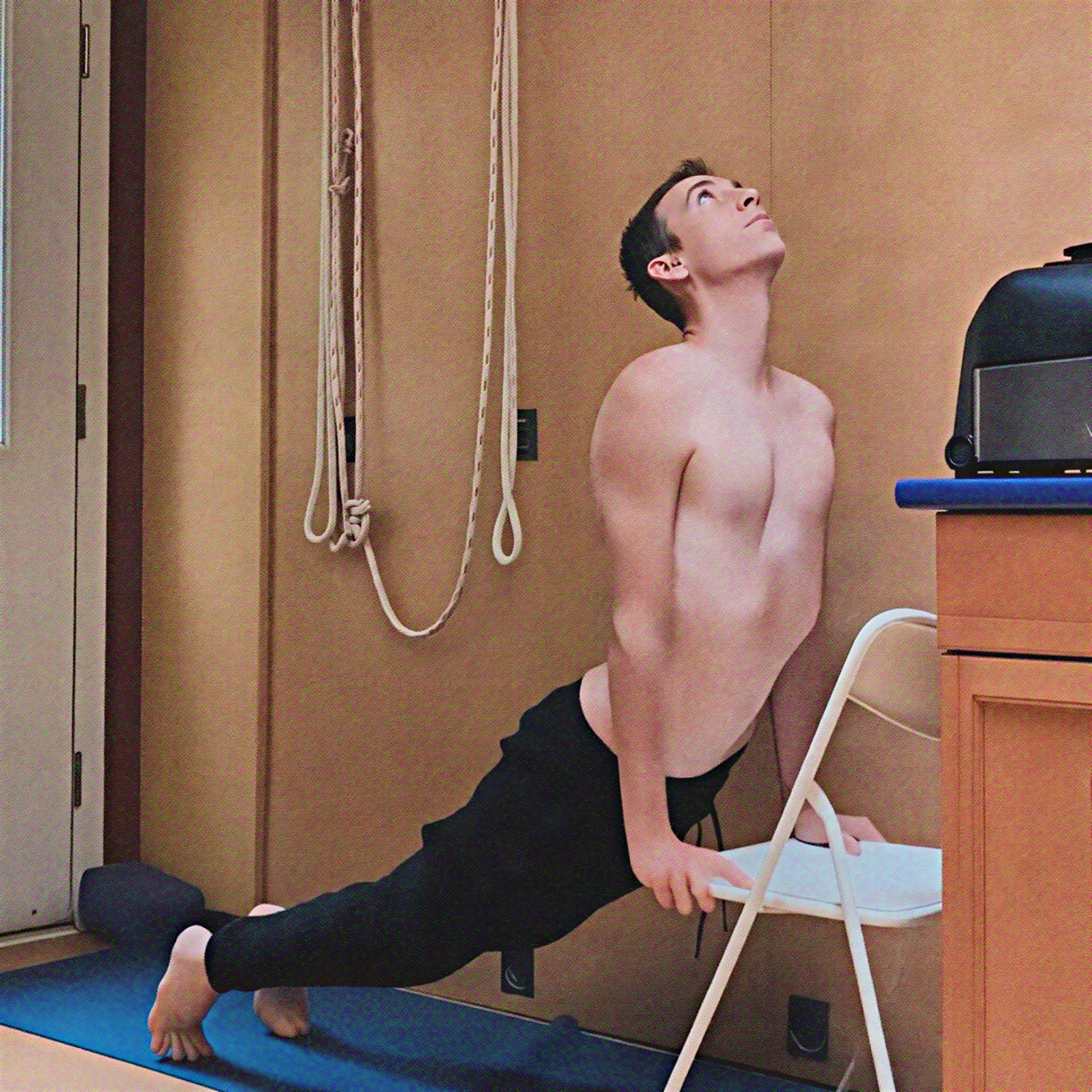 Yoga cobra pose for breath expansion